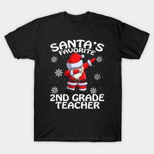 Santas Favorite 2Nd Grade Teacher Christmas T-Shirt